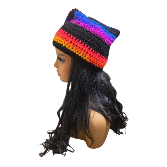 Handmade Colorful Crochet Slouchy Beanie (unisex) - Picture 2 of 2